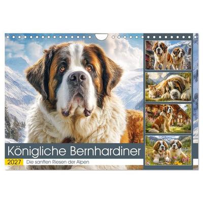 Königliche Bernhardiner. Die sanften Riesen der Alpen (Wandkalender 2027 DIN A4 quer), CALVENDO Monatskalender