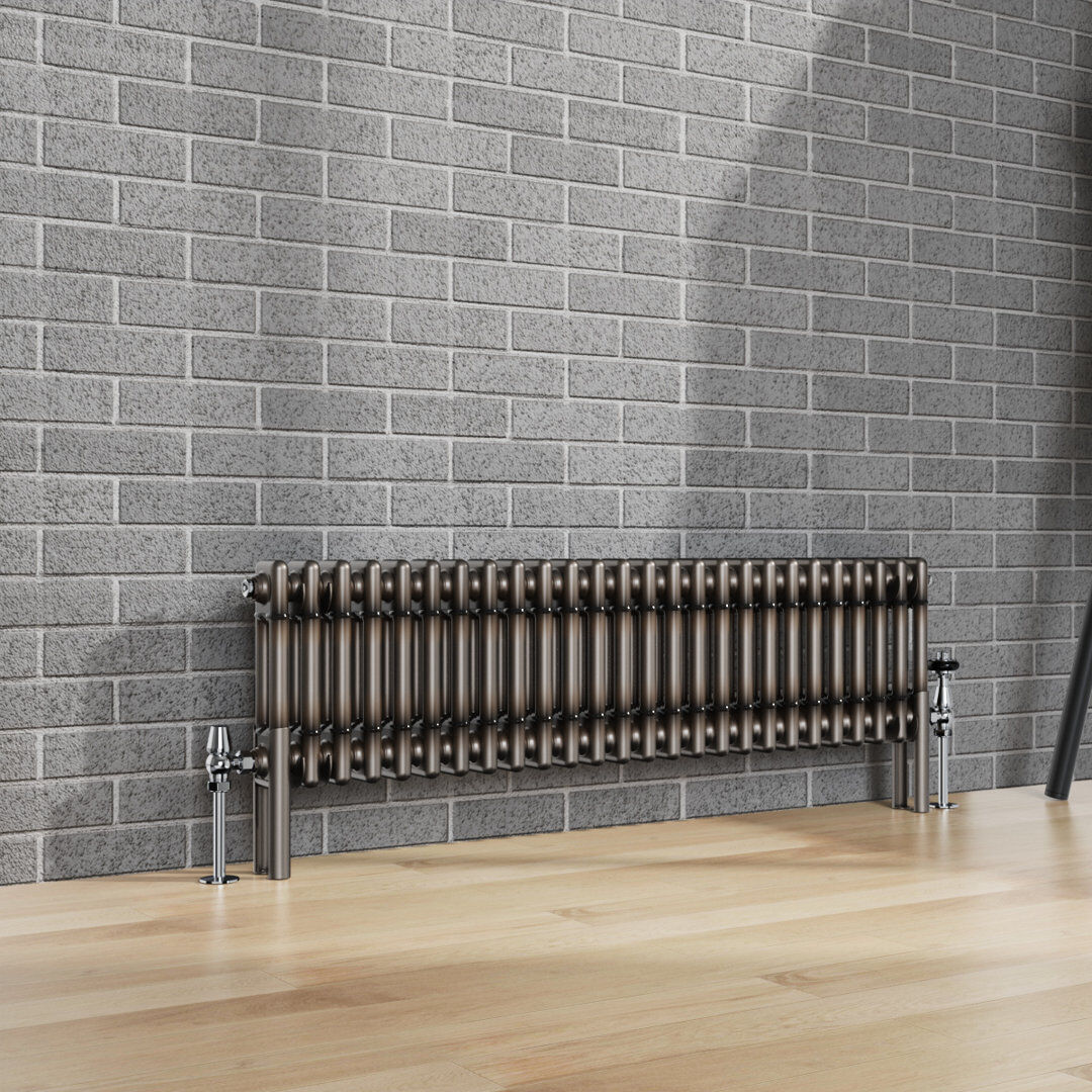 Belfry Heating Doe Horizontal Traditional 2 Column Radiator Raw Metal Silver;Raw Metal 300cm H x 1190cm W x 70cm D