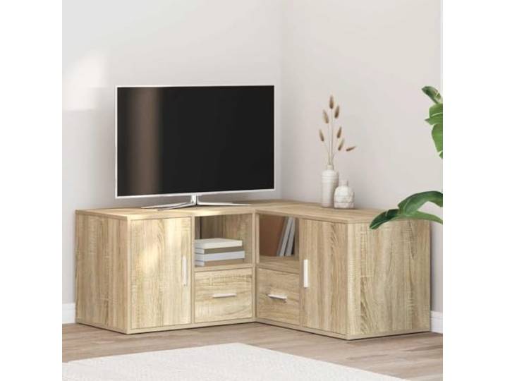smnyxs Eckschrank Sonoma-Eiche, 160 x 40 x 45 cm, aus Holz 2 Montagemodi, Fächer und Schubladen, robuste Oberseite, einfache Reinigung, L-Eckschrank