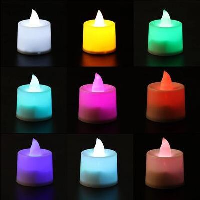 Uplift Treasures Red White Striped Flameless LED Christmas Candles colorful