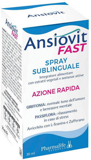 Ansiovit Pharmalife Fast Spray Sublinguale per Ansia e Stress 30 ml