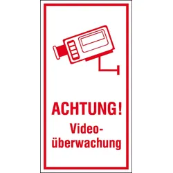 SafetyMarking® Hinweisaufkleber Achtung! Videoüberwachung 8 cm x 15 cm
