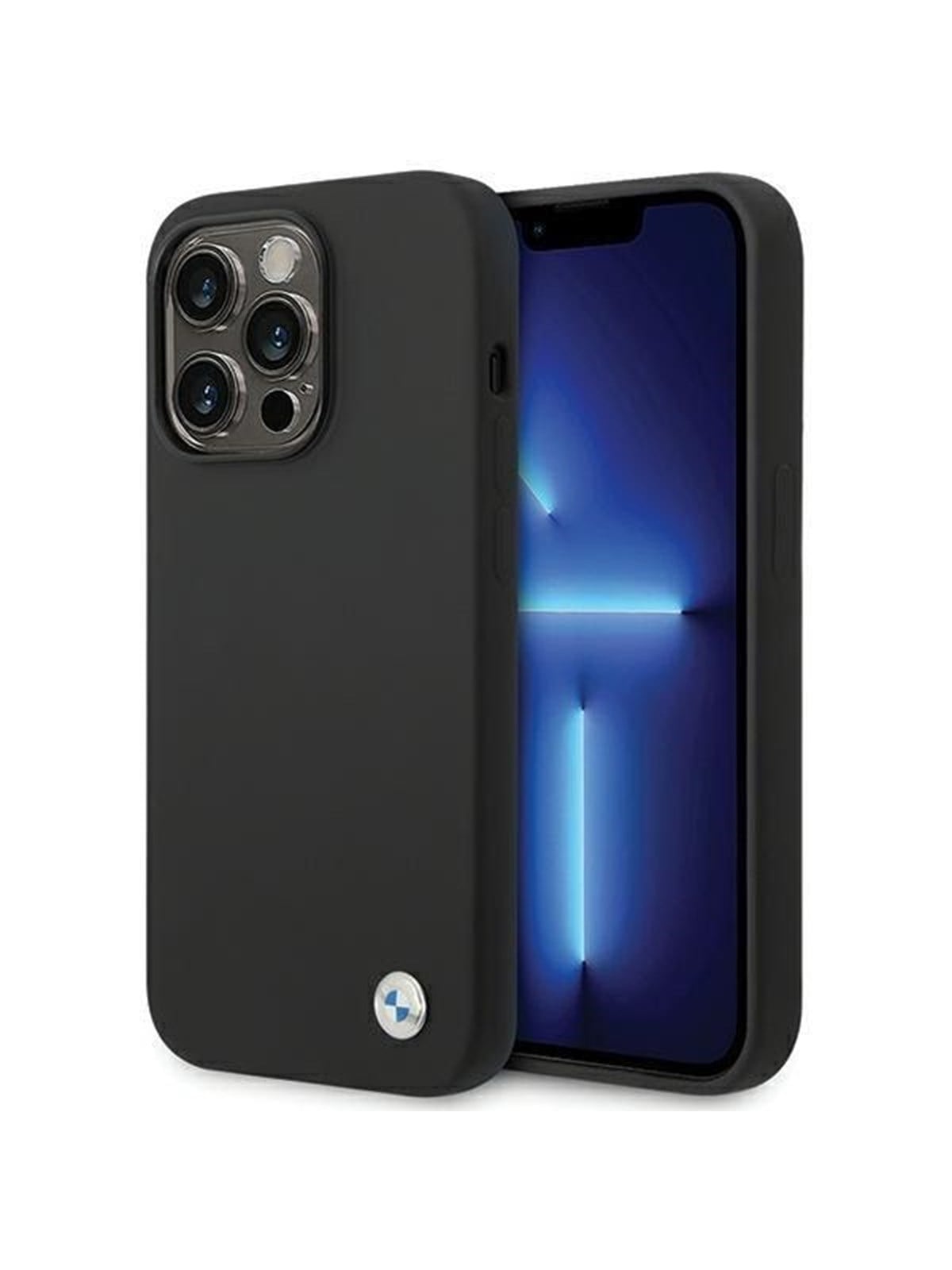 BMW Silicone Metal Logo case for iPhone 15 Pro - black
