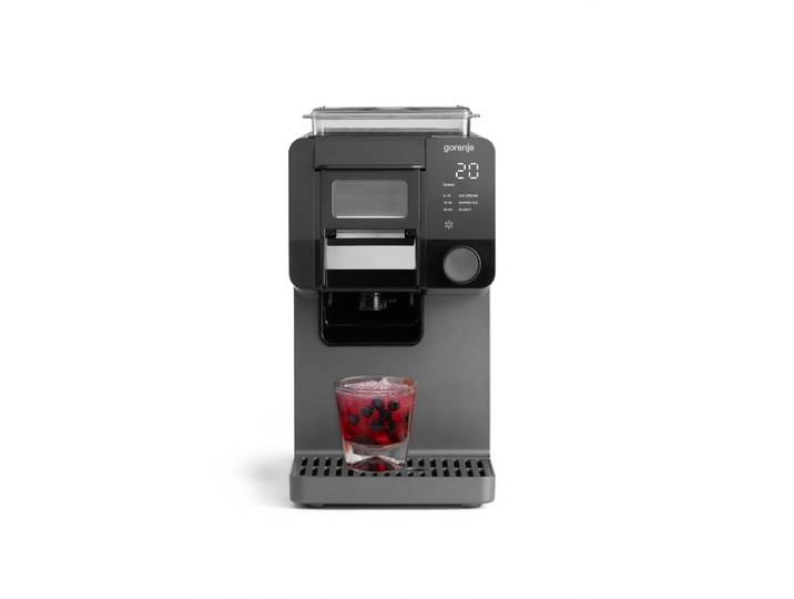 GORENJE Eismaschine GIICM - 3in1 Instant Eismaschine , schwarz (grau), B:19cm H:40,8cm T:36,7cm, Eismaschinen, Eis & Slushy in 90 Sek., 1 L, Selbstreinigungsfunktion, max. 35kg/Tag