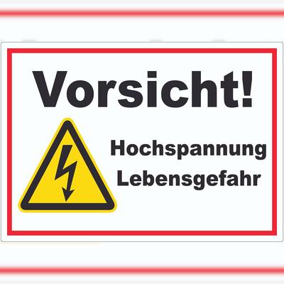 HB-Druck Vorsicht Hochspannung Lebensgefahr Aufkleber A7 (74x105mm)