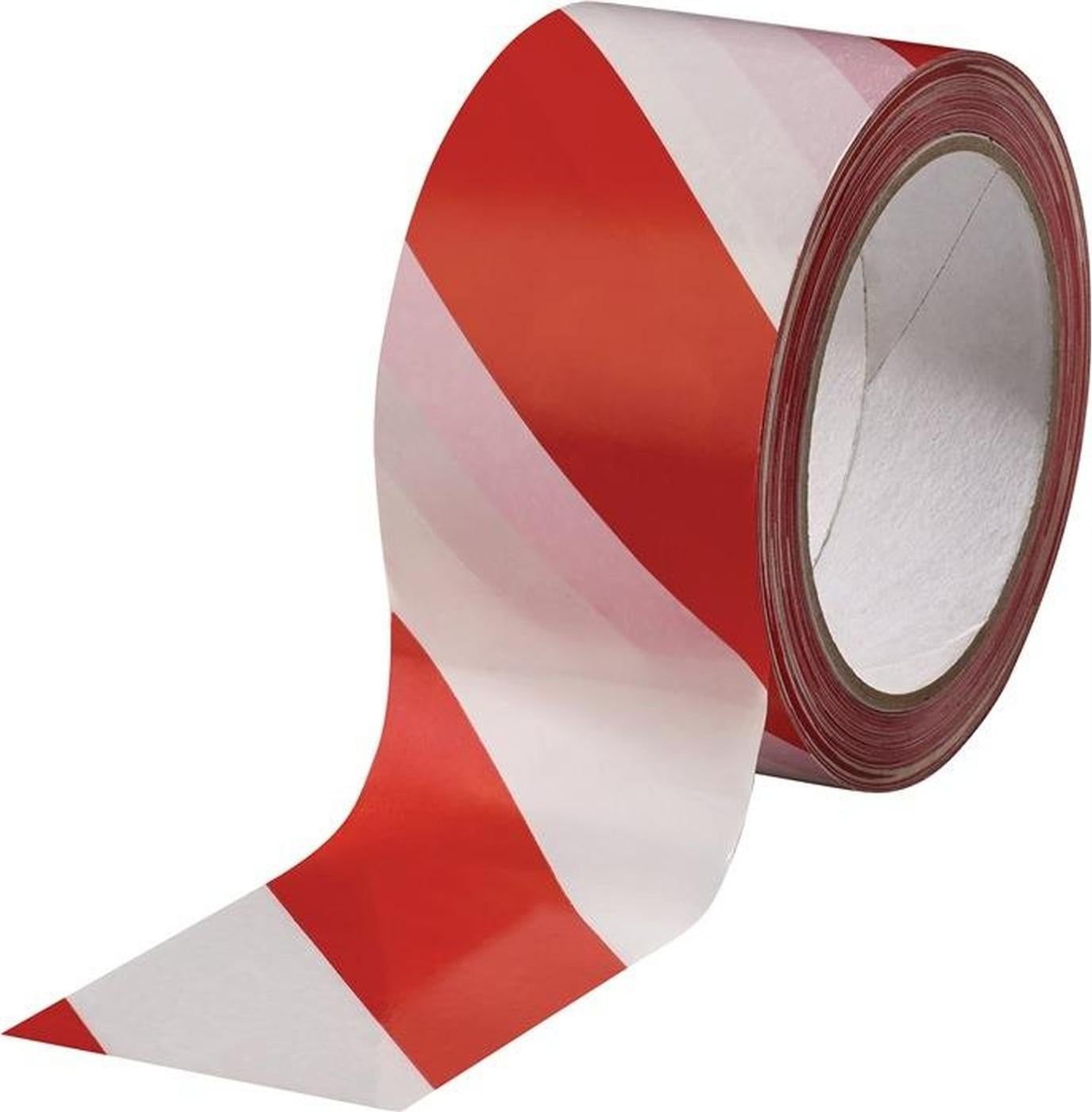 Burmann Waarschuwingslint PVC Rood/Wit Breedte: 6 cm, Lengte: 66 m