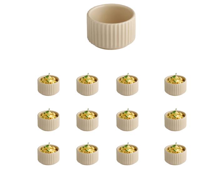 Bol The Grid 6 x 4cm Beige/Beige 12 éléments