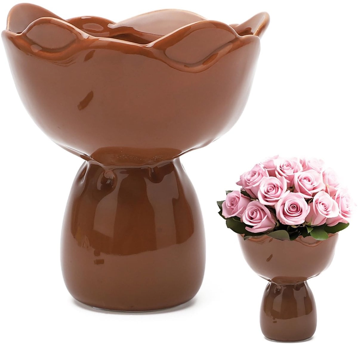 Dailygoods Keramische Vaas - Compact Formaat - Hoogte: 13,5 cm