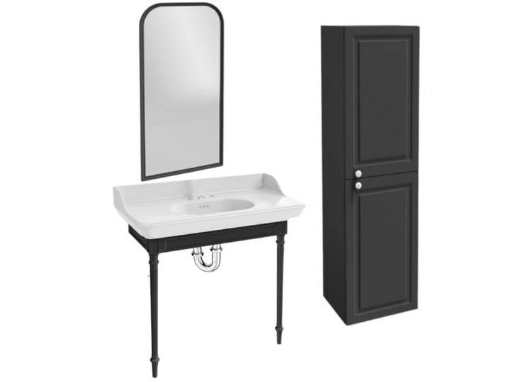 Console JACOB DELAFON Cléo 1889 - Meuble de salle de bain - Laque - Blanc - 2 portes - Vintage
