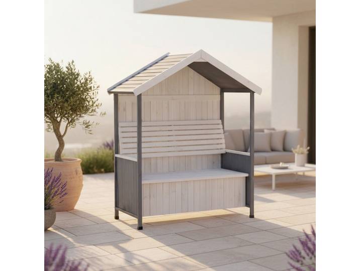 Gartenbank Giuliana Grau/Weiß aus Holz