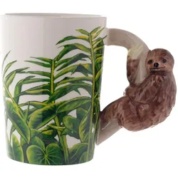 Puckator, Tasse, Faultier geformter Henkel Tasse aus Dolomit-Keramik