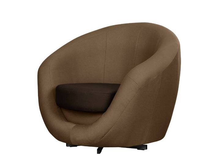 Drehsessel Braun/Taupe Webstoff Etje 92 x 75 x 80cm