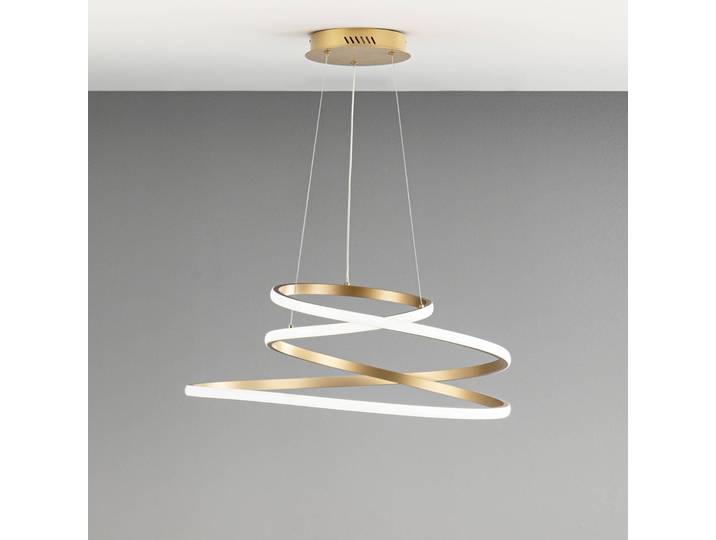 Luce Ambiente Design Hängelampe Coaster, messing / gold, für Wohn- / Esszimmer, Aluminium, Modern