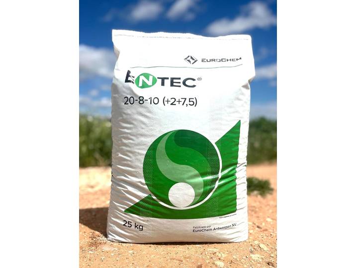 Engrais granulé Entec 20-8-10 25kg sac. Avec magnésium et Dhabi. Engrais spécial pour l'olive et les agrumes. Réformes lonely Release 20%, 8% donne du phosphore, du potassium 10%, du magnésium 2% et