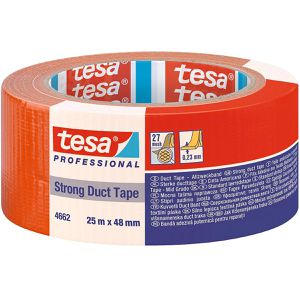Tesa Gewebeband Professional 4662, Strong Duct Tape, orange, 48mm x 25m