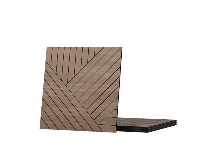 Vicco Wandpaneel Eiche 4 Stück, Rechts, Eichefarben, Rechteckig, 52x52x0.8 cm, Bilder & Rahmen, Bilder, Dekopaneele
