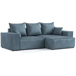 ECKSOFA SENSO mit Schlaffunktion Blau im Wind Stoff