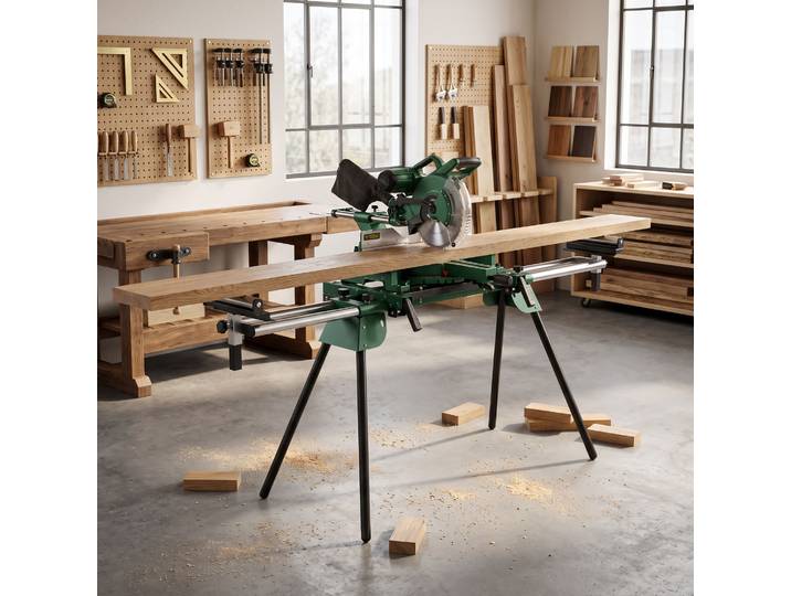 HOMCOM Support Scie Onglet Pliable Réglable 200kg Vert