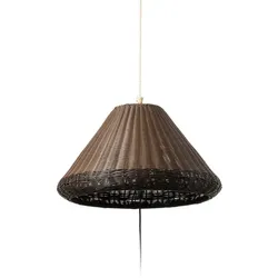 Faro Outdoor Pendelleuchte SAIGON OUT W70, E27, IP44, tragbar, Lochkappenschirm grau, braun FAR-71584-07