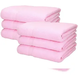 Betz 6 Stück Badetücher PALERMO 100 x 200 cm Farbe Rosé Badetücher Saunatuch