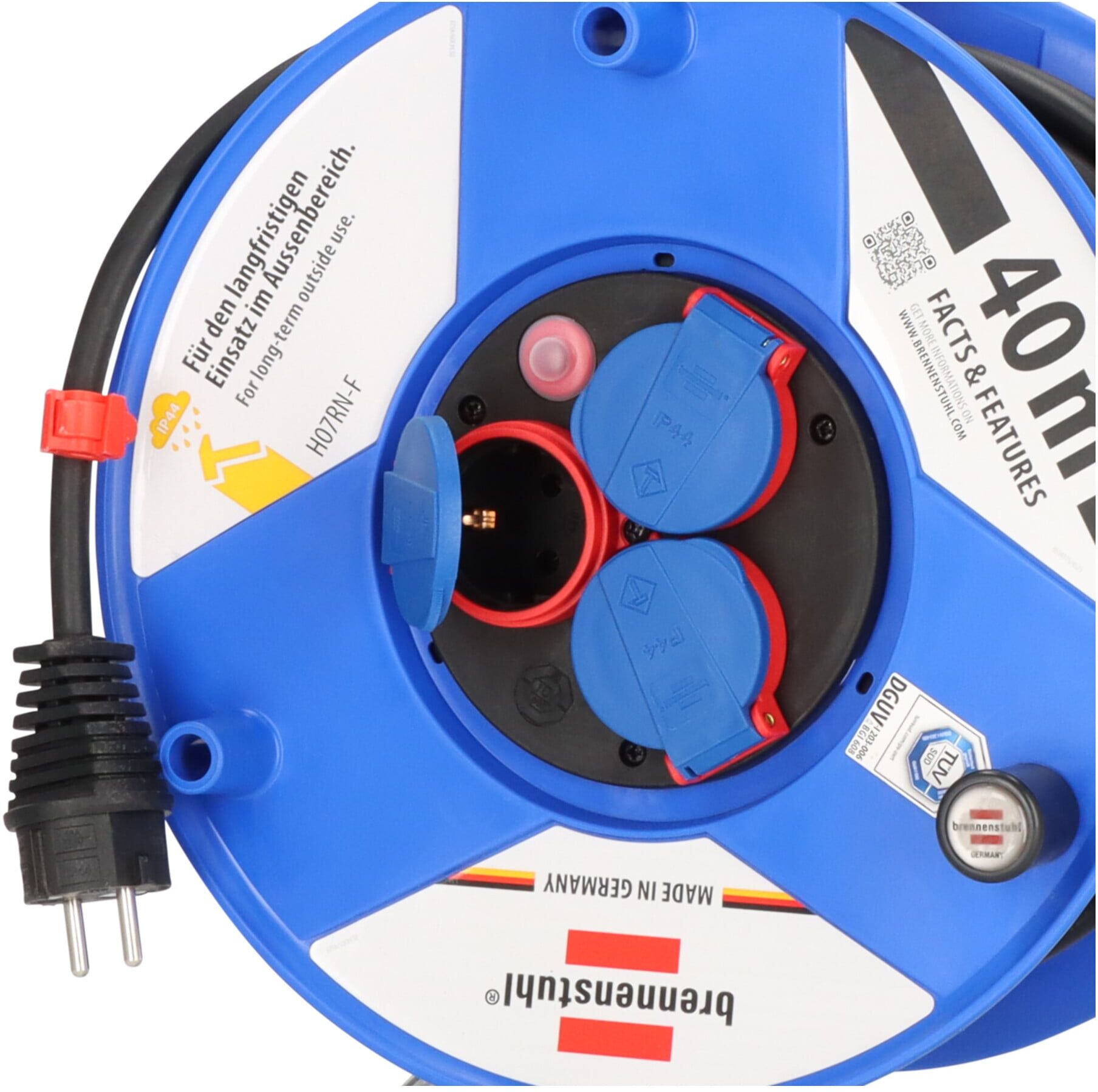 Brennenstuhl H07RN-F 3G1 - 5 Garant IP44 Kabeltrommel 40m 1208380)