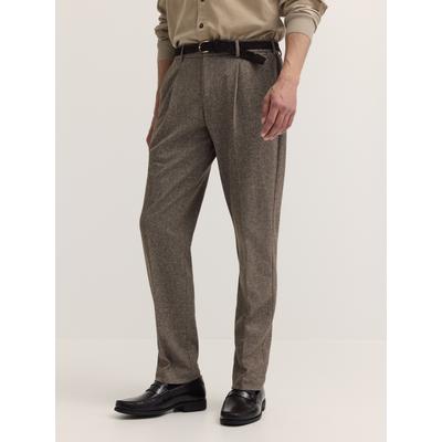 Anzughose BUGATTI "Regular Fit", Herren, Gr. 58, Normalgrößen, braun (60, taupe), 54% Polyester, 46% Baumwolle, unifarben, regular fit, Hosen Anzughose, Regular Fit Struktur Business
