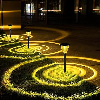 LED-Solar-Wegeleuchten mit 2 LEDs, IP65, wasserdicht, für den Außenbereich, automatisches Ein-/Ausschalten, Landschaftsbeleuchtung mit einem Schlüsselschalter, warmes Licht/farbiges Licht projiziert