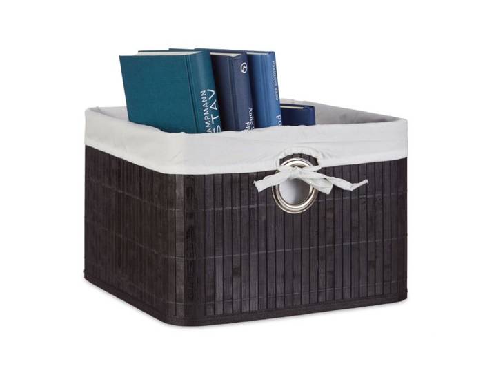 Relaxdays 4x Corbeilles Panier de rangement bambou