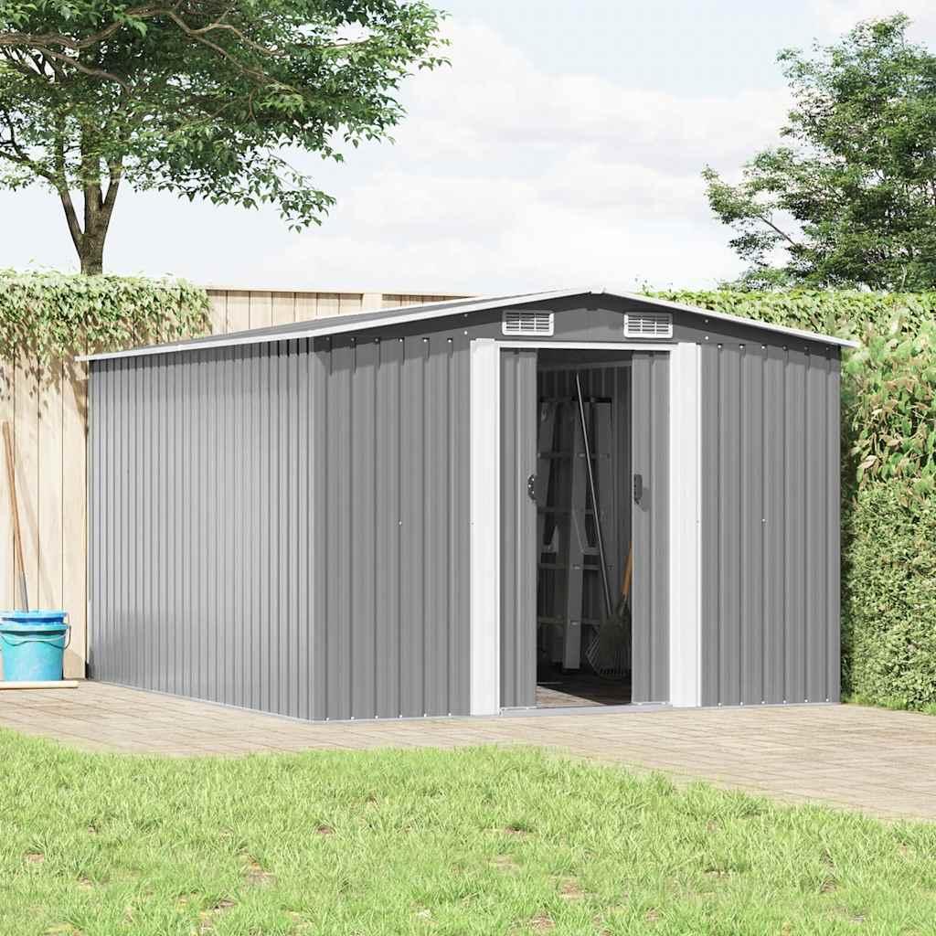 vidaXL Gartenhaus 257x298x178 cm Metall Grau