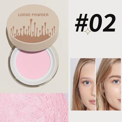 Inspired Finds 5 Color Loose Setting Powder Pore Blurring Matte Face Powder Long Lasting Makeup Finish pink Bright