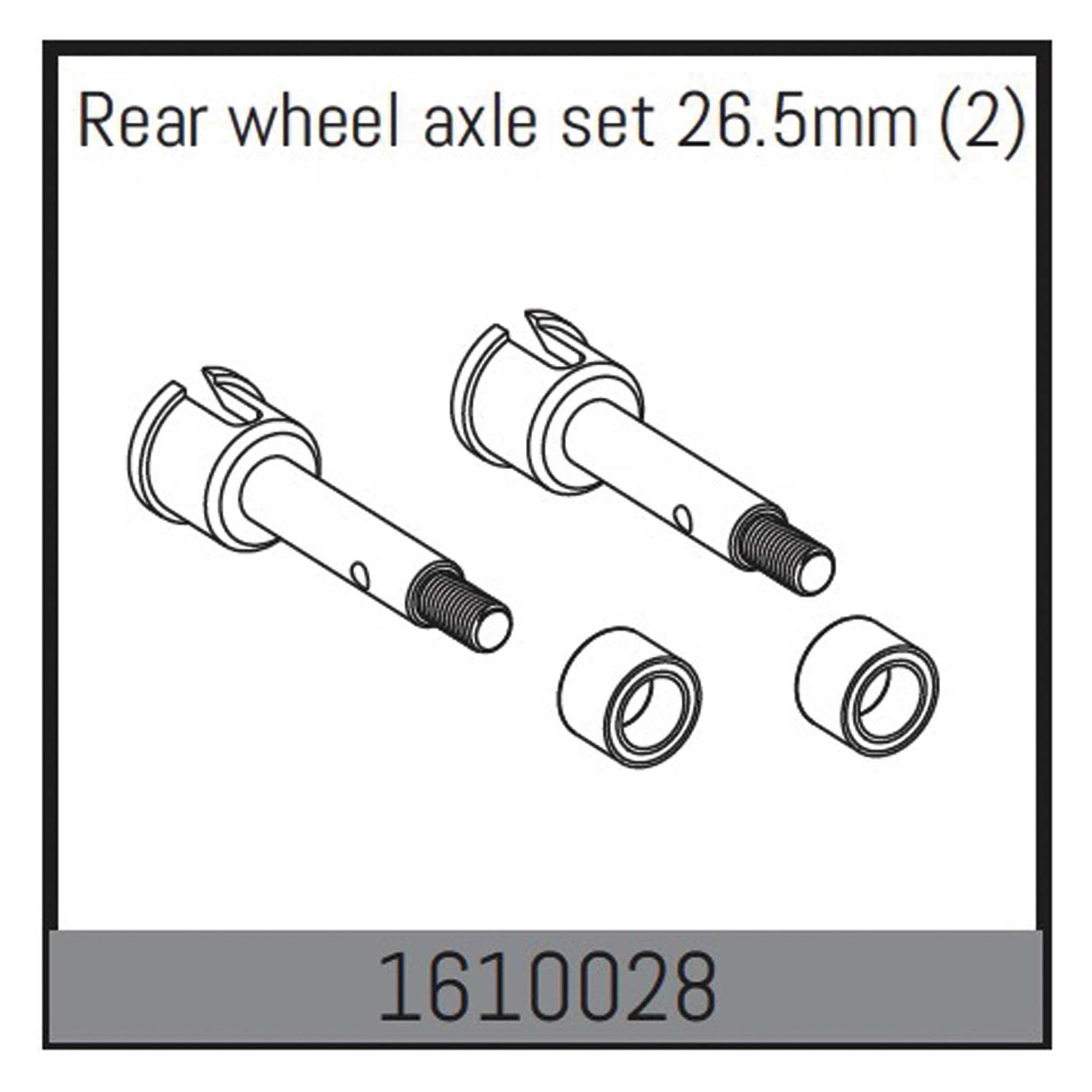 Absima rear wheel axle set 26.5mm (2) (1610028)