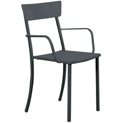 Sessel Mogan mit Armlehne - Stilvoller Gartenstuhl für Outdoor schwarz
