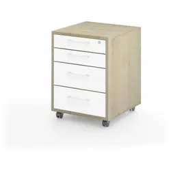 Mäusbacher Rollcontainer Big Profi Office Holzoptik Birke / Weiß