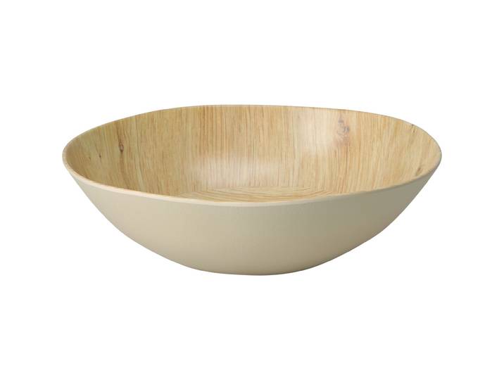 Bruchfeste Melamin-Schale in Holzoptik-Design, 30 x 7,2 cm