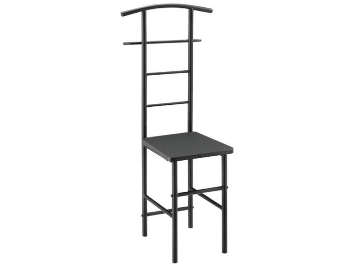 Valet de chambre porte vetements de nuit solide en metal MDF 107 cm noir gris