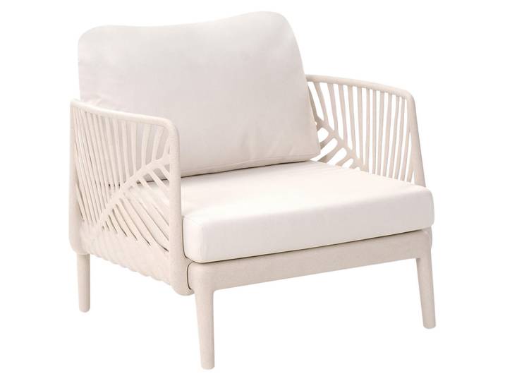 Beliani Gartensessel Hellbeige Saturnia, Beige, Kunststoff, 68x78x68 cm, Wohnzimmer, Sessel, Polstersessel