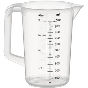 APS Messbecher Pro 30047, aus Kunststoff, mit ml / Liter Skala, 1 Liter