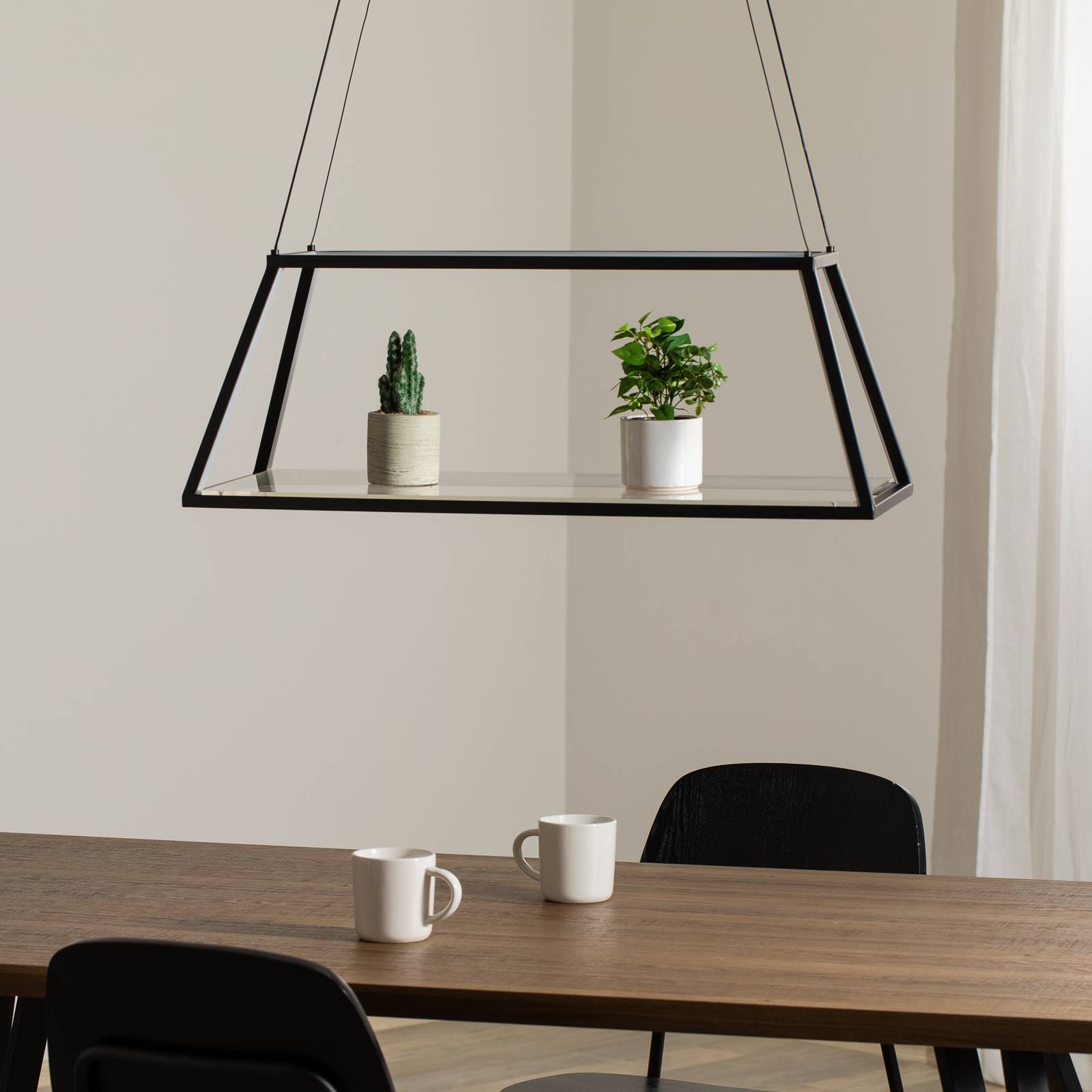 Pendant Light Mensola Lucande, dimmable, Black, Living / Dining Room, Aluminium, Modern, Ceiling Light