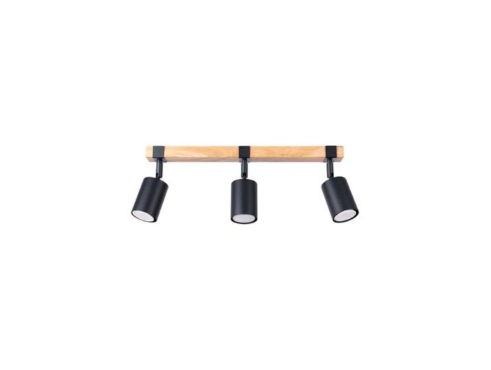 Design Deckenlampe „Fager“ 3-flammig Schwarz / Naturholz Sollux Lighting
