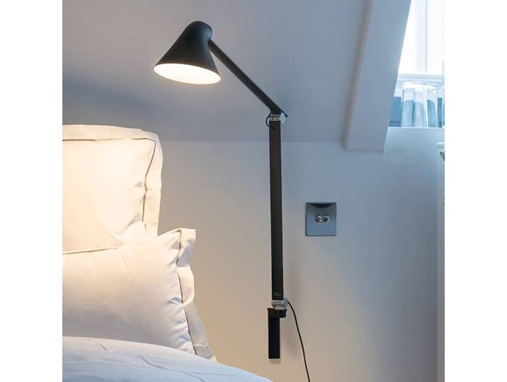Design wandlamp NJP, zwart, Woon-/ Eetkamer, Aluminium, Design, Wandlamp design
