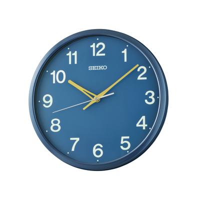 Wanduhr SEIKO, blau, Wanduhren, Ø 30,5cm, Wanduhr, Quarzuhr, Büro, Arbeitszimmer, Küche, Esszimmer, Wohnzimmer