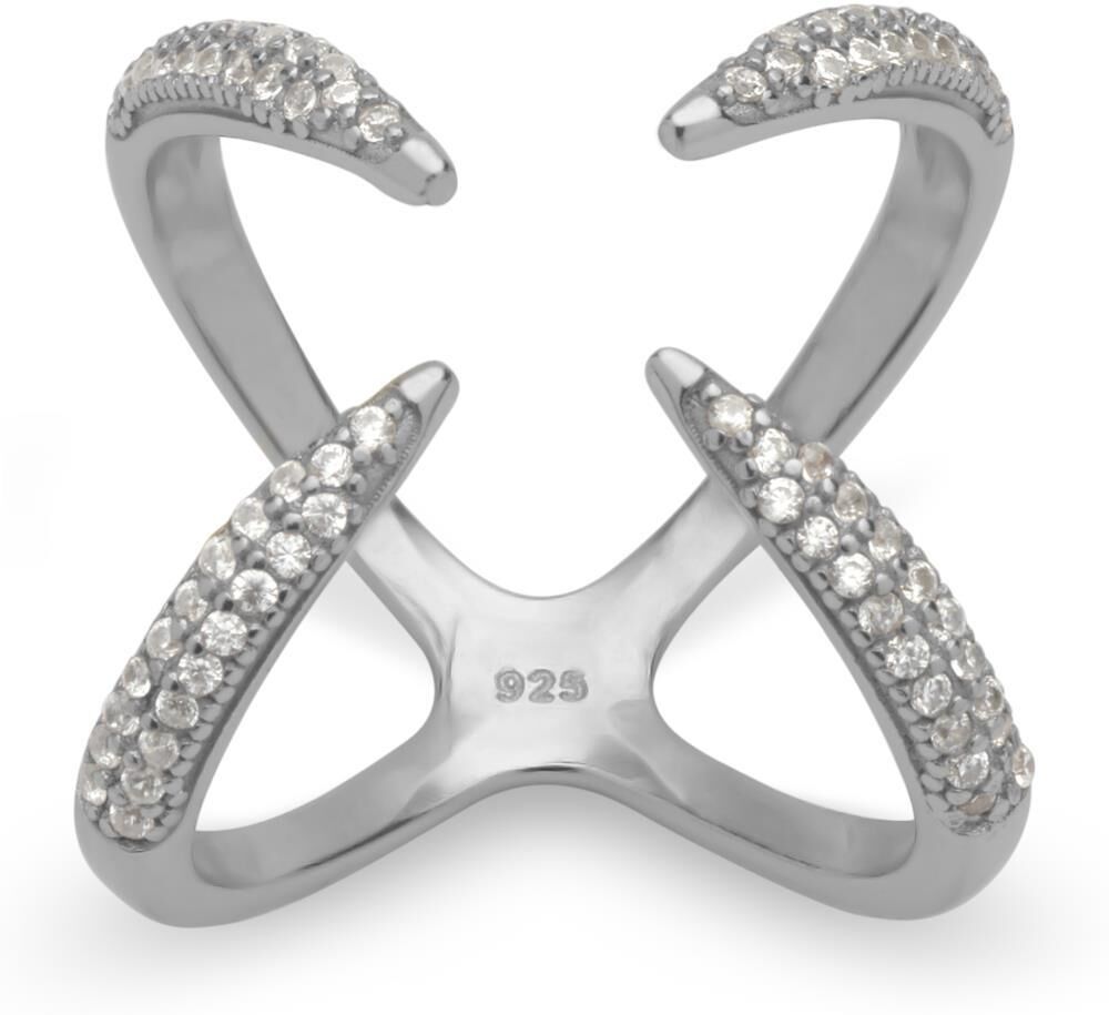 Unique Zirkoniabesetzter Xing 925er Silber