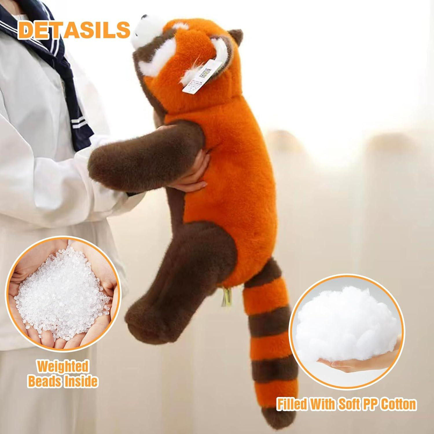 Gewogen panda knuffel 45 cm, 0,55 kg, pluche kussen voor kinderen