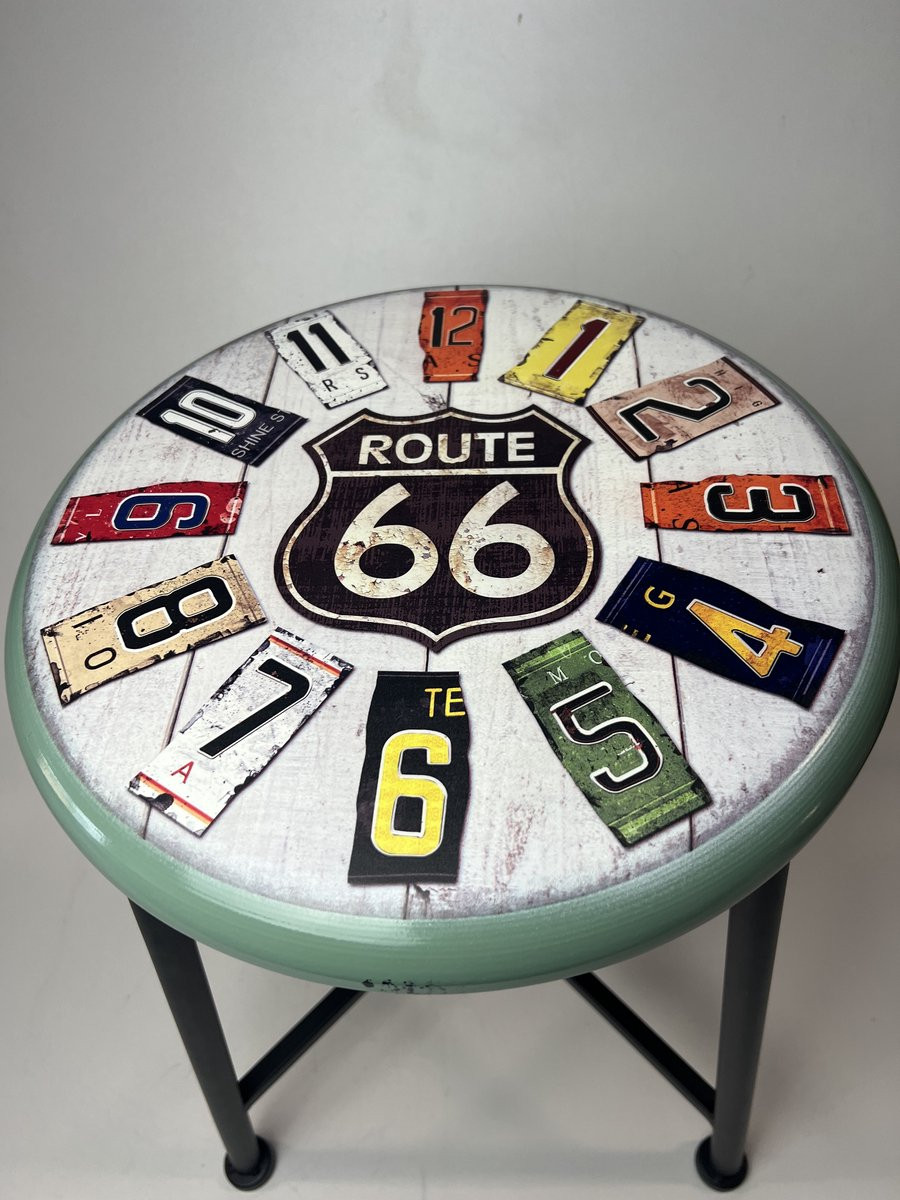 Route 66 retro kruk van metaal