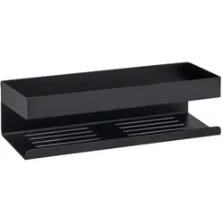 WENKO Turbo-Loc® Wandablage Mod. Genova Black, Befestigen ohne Bohren mit Spezial-Klebepad