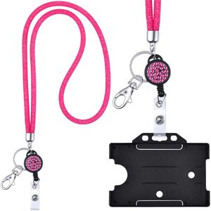 Webbomb Kartenhalter 6559, PP, mit Jojo und Textilband, für 1 Karte, pink