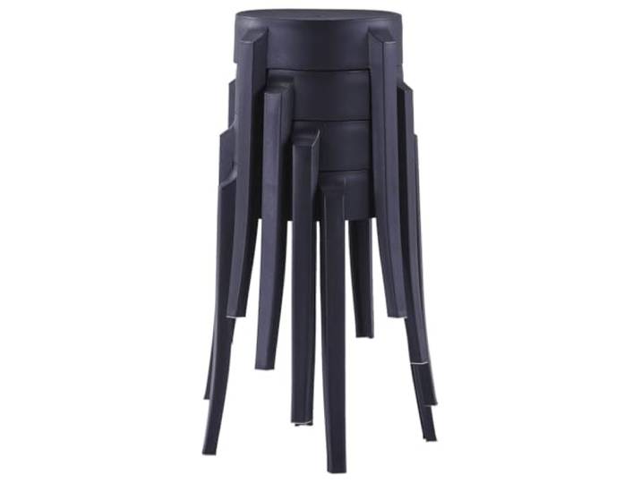 HBBMGYD Hocker, stapelbar, 4 Stück, Schwarz, Kunststoff Verwendung im Innen- und Außenbereich, maximal 110 kg pro Sitz, stapelbar, um Platz zu sparen