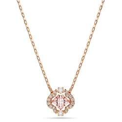 Swarovski  Una Halskette Glücksklee, Rosa, 18k rosévergoldet
