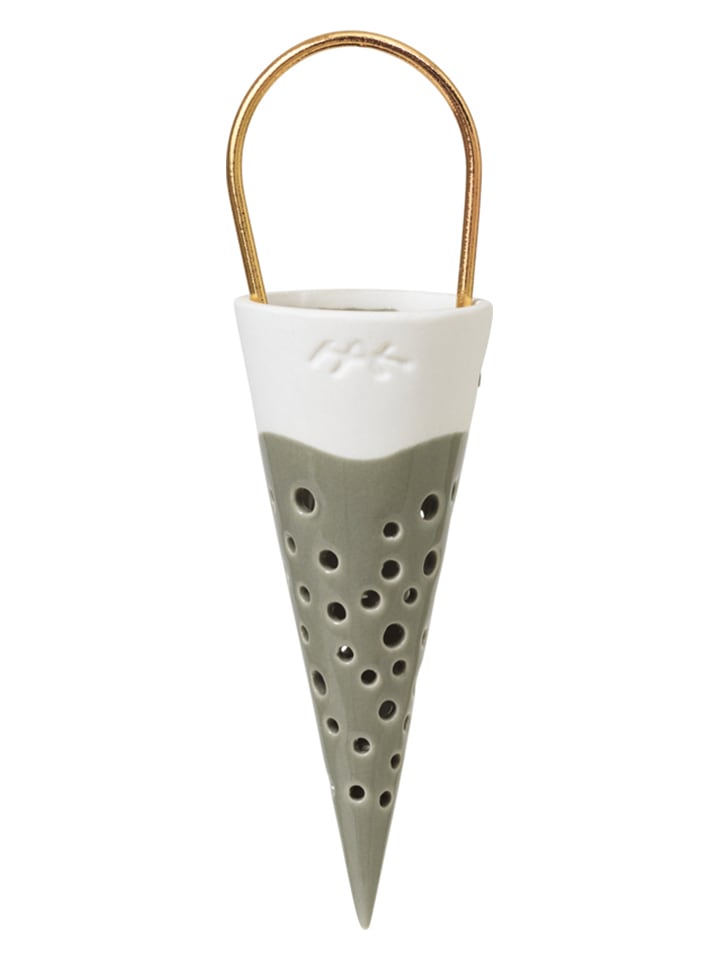 Kähler Teelichthalter "Nobili" in Oliv/ Weiß - (H)15,5 cm - onesize