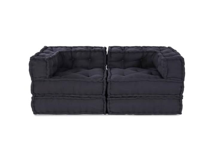 vidaXL Modulare Sofagarnitur 2 STK. Stoff Anthrazit 140 x 70 x 56 cm Lässt sich leicht umstellen, um überall zu passen, Schaum für super Sitzkomfort, Robuster Baumwollstoff